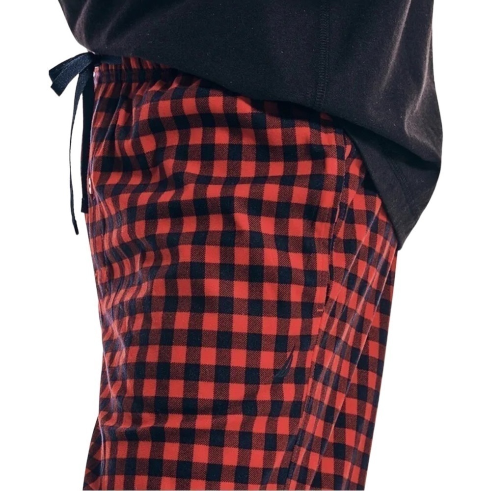 Nautica Cozy Fleece Polyester Red Plaid Mens Pajama Pants Size Large - Picture 3 of 12